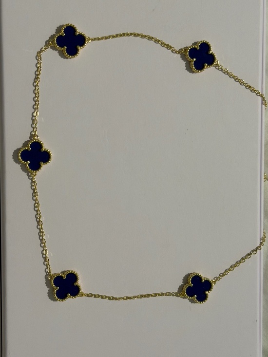 Jewelry - Blue Clover Necklace (Gold Filled)